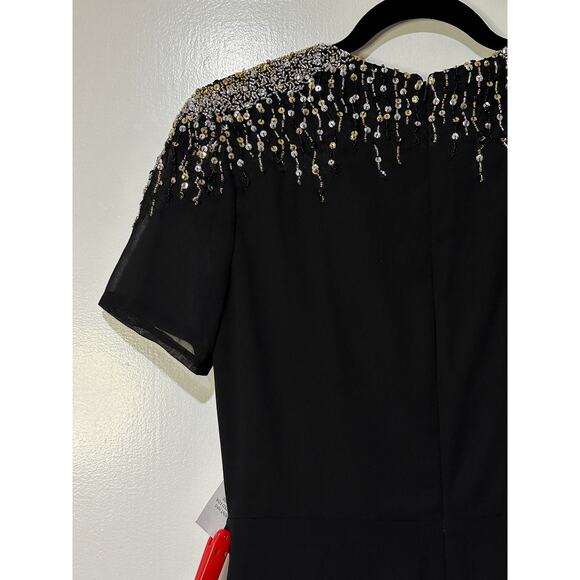 Ieena Mac Duggal Sequined Embellished Shoulder Evening Gown Size 8 NWOT #55704 - Picture 12 of 16